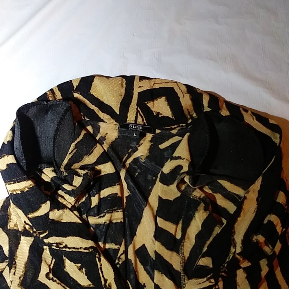 Black & Tan Fitted Patterned Jacket - image 7